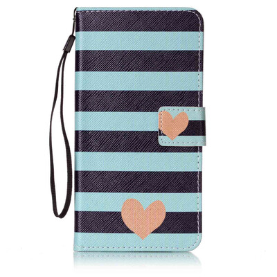 

Blue Stripes Design PU Leather Flip Cover Wallet Card Holder Case for ASUS Zenfone 3ZS570KL