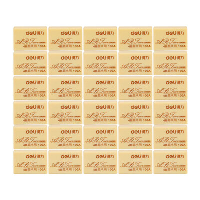 

Effective deli 7534 student art 4B eraser 30 boxed 32 22 ​​13mm block