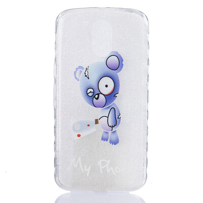 

Blue bear Pattern Soft Thin TPU Rubber Silicone Gel Case Cover for Moto G4/G4 Plus
