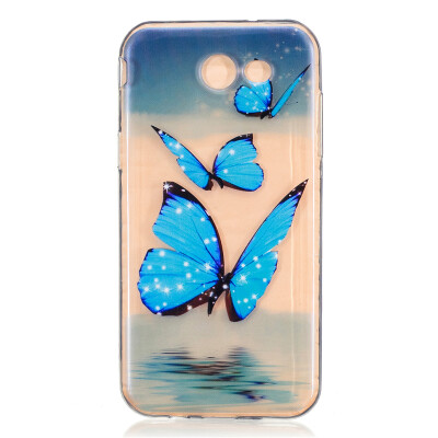 

Blue butterfly Dress girl Pattern Soft Thin TPU Rubber Silicone Gel Case Cover for SAMSUNG Galaxy J3 Prime