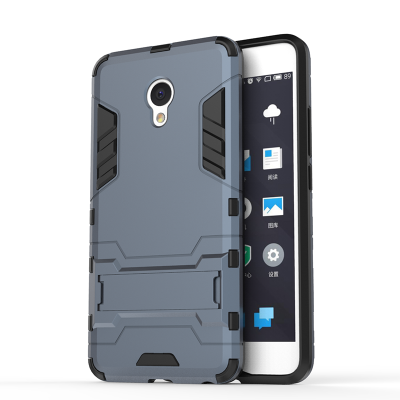 

Dark blue Slim Robot Armor Kickstand Shockproof Hard Rugged Rubber Back Case For MEIZU  E