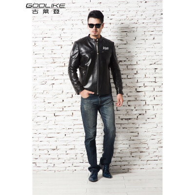 

Mens leather jacket long sleeve autumn witer clothing genuine sheepskin motocycle coat real leather the newest simple style