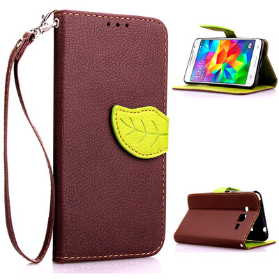 

Brown Design PU Leather Flip Cover Wallet Card Holder Case for Samsung Galaxy AlphaG850