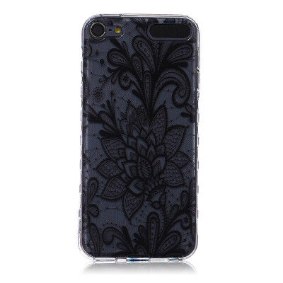 

Black Rose Pattern Soft Thin TPU Rubber Silicone Gel Case Cover for iPod Touch 5/6