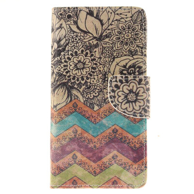 

Wave flower Design PU Leather Flip Cover Wallet Card Holder Case for Sony Xperia Z3