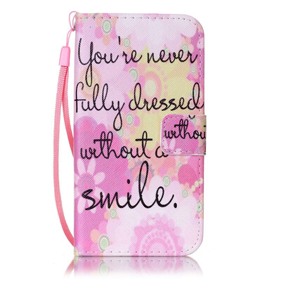 

Pink Smile Design PU Leather Flip Cover Wallet Card Holder Case for SAMSUNG S5