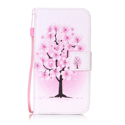 

Peach Blossom Design PU Leather Flip Cover Wallet Card Holder Case for Samsung Galaxy S6 Edge/G9250