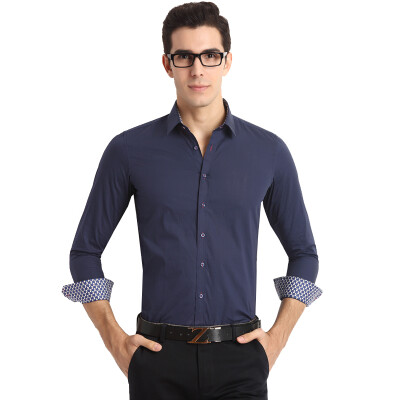 

Xiangsiniao Shirt Men Pure Color Business Cotton Long Sleeve Shirt