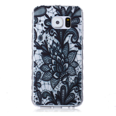 

Black Rose Pattern Soft Thin TPU Rubber Silicone Gel Case Cover for SAMSUNG GALAXY S6 Edge