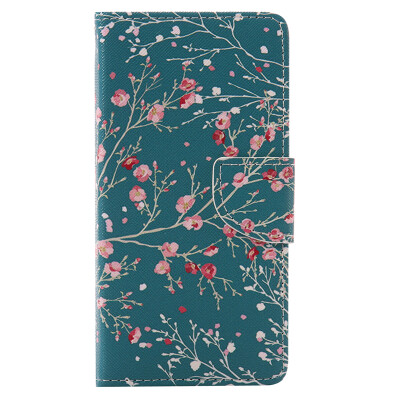 

Blue Apricot Tree Design PU Leather Flip Cover Wallet Card Holder Case for HUAWEI P9 MINI