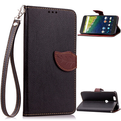 

Black Design PU Leather Flip Cover Wallet Card Holder Case for Google Nexus 6P