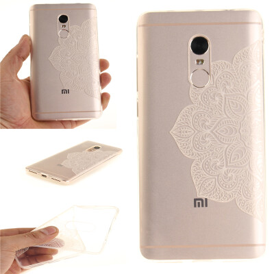 

Half white flowers Pattern Soft Thin TPU Rubber Silicone Gel Case Cover for XiaoMi RedMi Note 4