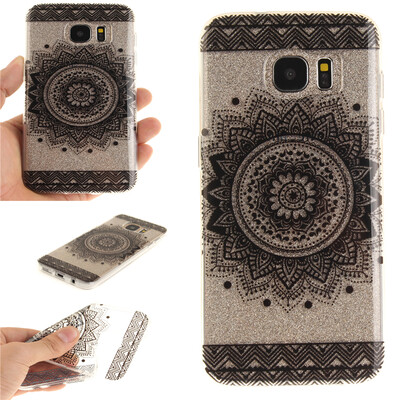 

Black mandala Pattern Soft Thin TPU Rubber Silicone Gel Case Cover for SAMSUNG GALAXY S7 Edge