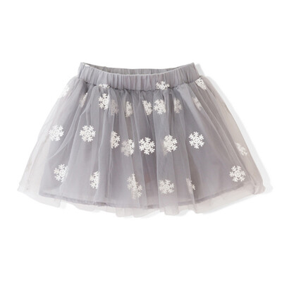 

Flosse Flordeer French Kids Girl Snowflake Print Puff Skirt F6005 Gray 120