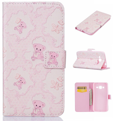 

Little bear Design PU Leather Flip Cover Wallet Card Holder Case for SAMSUNG GALAXY J3 J310