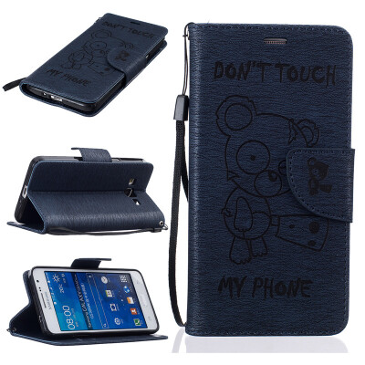 

Blue Bear Embossed PU Leather Wallet Case Classic Flip Cover with Stand Function and Credit Card Slot for SAMSUNG GALAXY Grand Pr