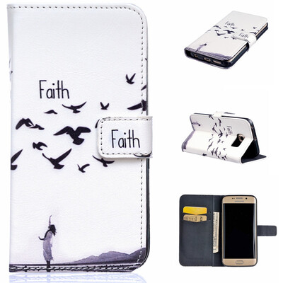 

Faith Design PU Leather Flip Cover Wallet Card Holder Case for SAMSUNG GALAXY S6 EDGE
