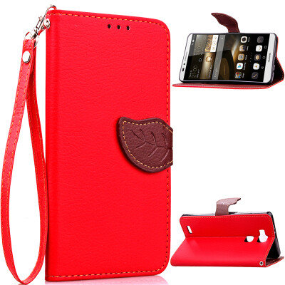 

Red Design PU Leather Flip Cover Wallet Card Holder Case for Huawei Mate 7