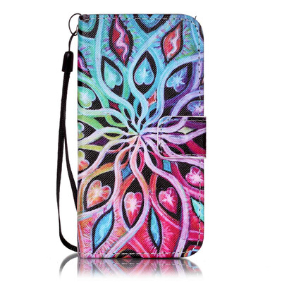 

Flower Design PU Leather Flip Cover Wallet Card Holder Case for IPHONE 7