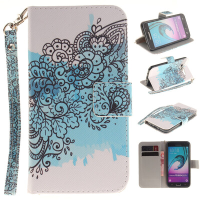 

Butterfly flowers Design PU Leather Flip Cover Wallet Card Holder Case for SAMSUNG GALAXY J3 2016 J310