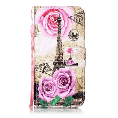 

Flower Tower Design PU Leather Flip Cover Wallet Card Holder Case for Apple iPhone 7