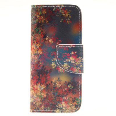 

Colorful flowers Design PU Leather Flip Cover Wallet Card Holder Case for IPHONE 5C