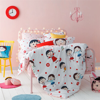 

Dohia Bedding Kit Cherry Marble Powder Cotton Cartoon Bed Set 4pcs 15m Bed Friendship Long live 200x230cm