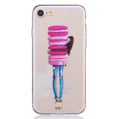 

Cake girl Dress girl Pattern Soft Thin TPU Rubber Silicone Gel Case Cover for IPHONE 7