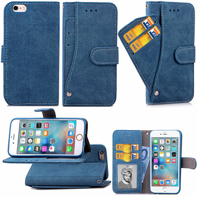 

Blue Design PU Leather Flip Cover Wallet Card Holder Case for IPHONE 66S