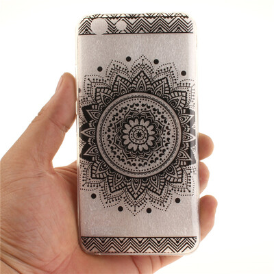 

Black mandala Pattern Soft Thin TPU Rubber Silicone Gel Case Cover for Lenovo Vibe K5