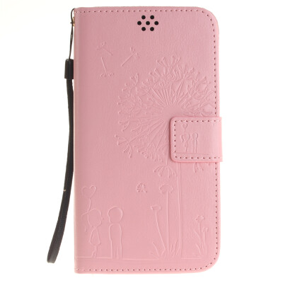 

Pink Lovers and Dandelion Style Embossing Classic Flip Cover with Stand Function and Credit Card Slot for Asus Zenfone 2 ZE551ML