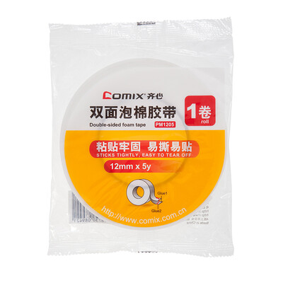 

COMIX PM1205 double-sided foam tape sponge tape foam tape 12mm 5y 457 meters 24 rolls bag