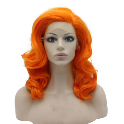 

Iwona Synthetic Hair Lace Front Shoulder Length Wavy Orange Wig