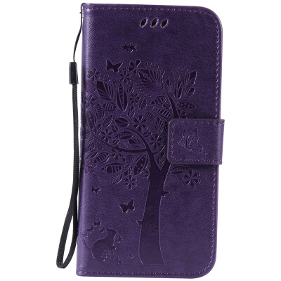 

Purple Tree Design PU кожа флип крышку кошелек карты держатель чехол для SAMSUNG S7