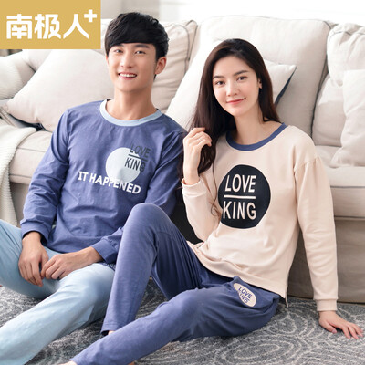 

Antarctic Couple Pajamas Autumn Cotton Letter Casual Long Sleeve Home Service T-QL3073 Men&39s Blue XXL Code