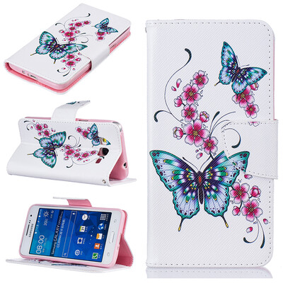 

Peach butterfly Design PU Leather Flip Cover Wallet Card Holder Case for SAMSUNG GALAXY Grand Prime G530