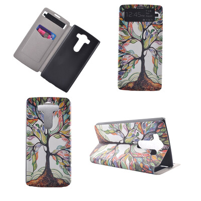 

Colorful Tree Design PU Leather Flip Cover Wallet Card Holder Case for LG V10H968
