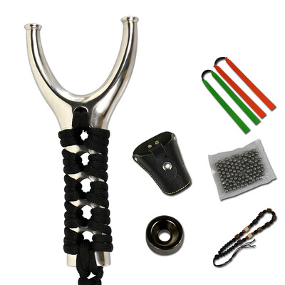 

Pioneer with flat leather grinds slingshot metal flat leather slingshot stainless steel wire cutting outdoor adult slingshot teeth flat leather slingshot