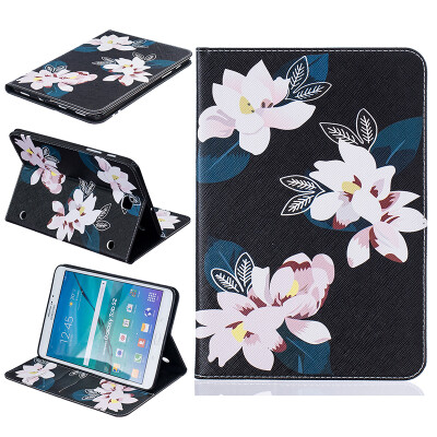 

Black lily Style Embossing Classic Flip Cover with Stand Function and Credit Card Slot for SAMSUNG GALAXY Tab S2 T815C