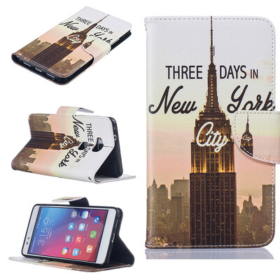 

Tower Design PU Leather Flip Cover Wallet Card Holder Case for HUAWEI Honor 5X