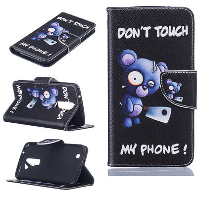 

Blue bear Design PU Leather Flip Cover Wallet Card Holder Case for LG K10