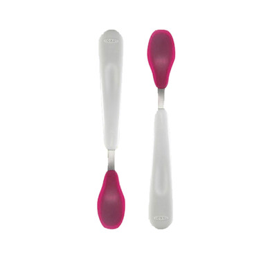 

Austrian show OXO childrens silicone soft spoon baby training spoon non-slip pink without BPA