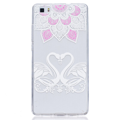 

Swan Pattern Soft Thin TPU Rubber Silicone Gel Case Cover for HUAWEI P8 Lite