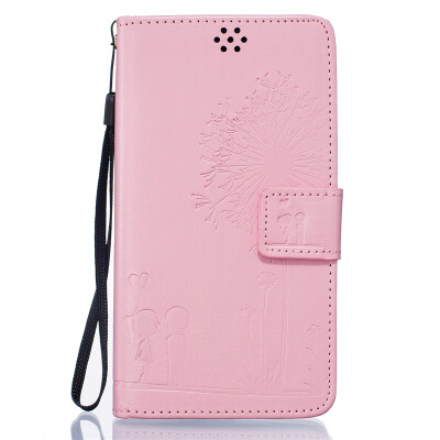 

Pink Lovers and Dandelion Style Embossing Classic Flip Cover with Stand Function and Credit Card Slot for LG G3