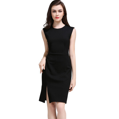 

Buenos Ninos Women's Sleeveless Slim Fit Crewneck Side Split Bodycon Midi Dress