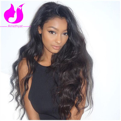 

Amethyst Peruvian Human Hair Wigs For Black Women 150 Density Lace Front Wigs With Pre-plucked Baby Hair Body Wave Lace Front Huma