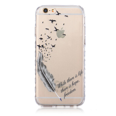 

Feathers and birds Pattern Soft Thin TPU Rubber Silicone Gel Case Cover for IPHONE 6 Plus/6S Plus