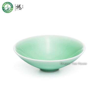 

Plum Green Large Celadon Teacup Flat Gongfu Tea Cup Serving Vessel 220ml 743oz