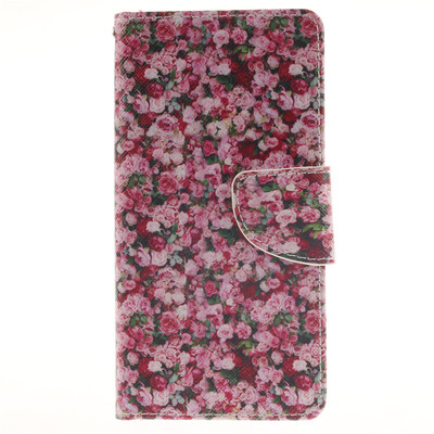 

Floral Design PU Leather Flip Cover Wallet Card Holder Case for Sony Xperia M5