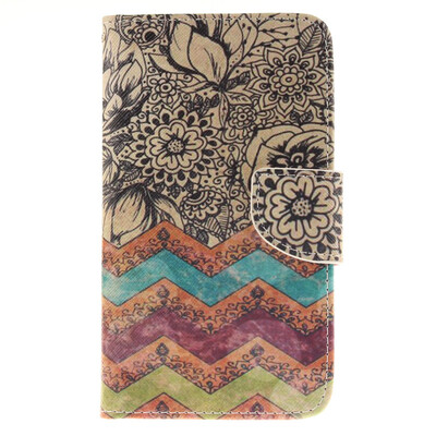 

Wave flower Design PU Leather Flip Cover Wallet Card Holder Case for ASUS ZenFone 2
